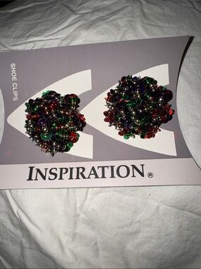 Vintage New Inspiration Multicolor Beaded Shoe Clips